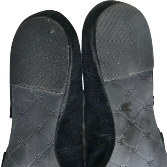 Jack Rogers Chantel D'Orsay Scalloped Suede Flats - Black - 7.5 - Picture 10 of 10